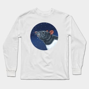 Grey Hooded Rat Long Sleeve T-Shirt